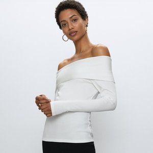 BNWT Babaton White Off The Shoulder Top